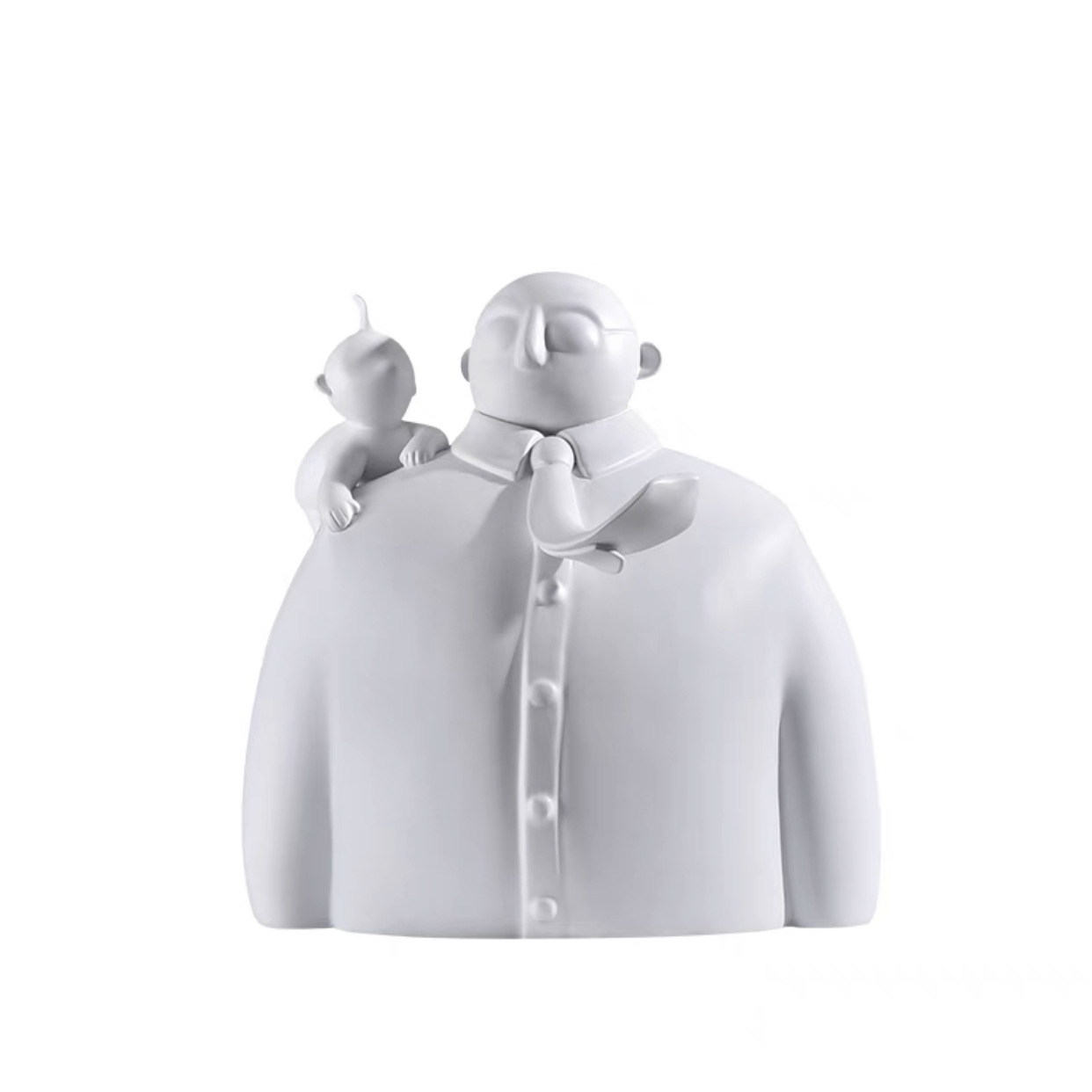 Custom Resin Father's Love Sculpture Modern White Artistic Statue 