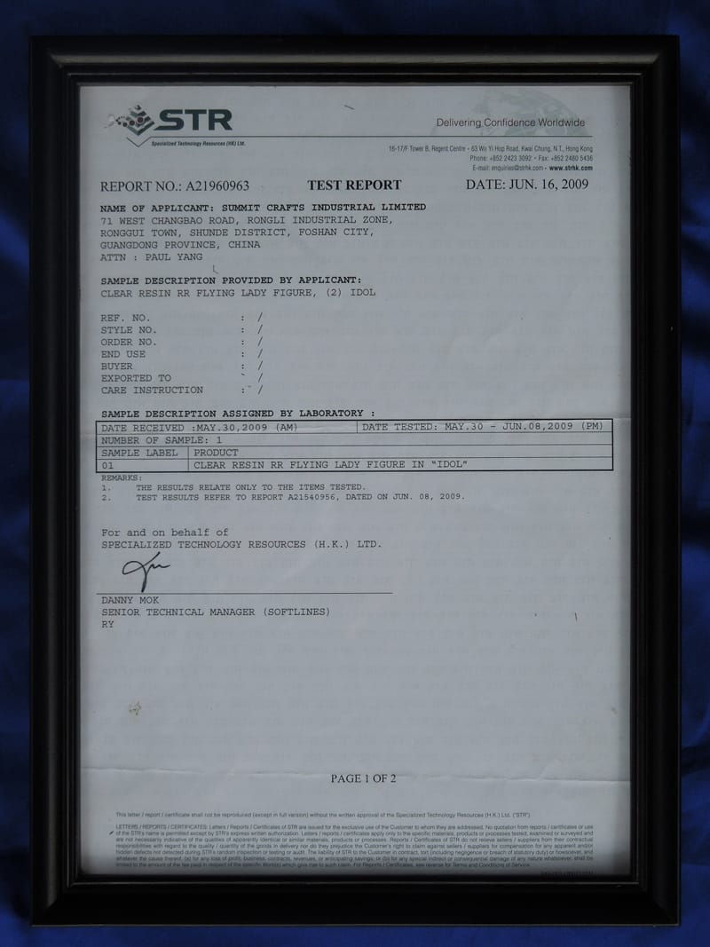 Summit欧盟EN71产品环保认证拍照