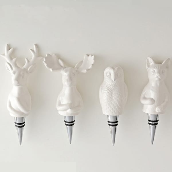 Resin 3D White Animal Bottle Stopper Wine Stopper 