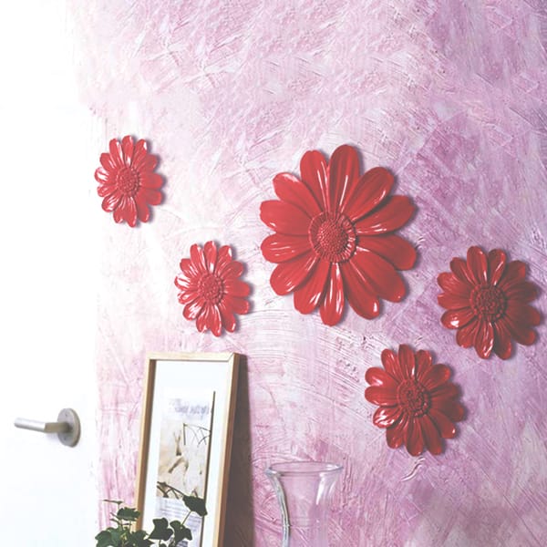 RED Sunflower Wall Decor