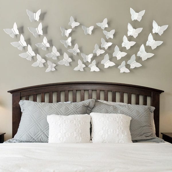 3D Resin White Butterfly Sticker Wall Decor Sticker