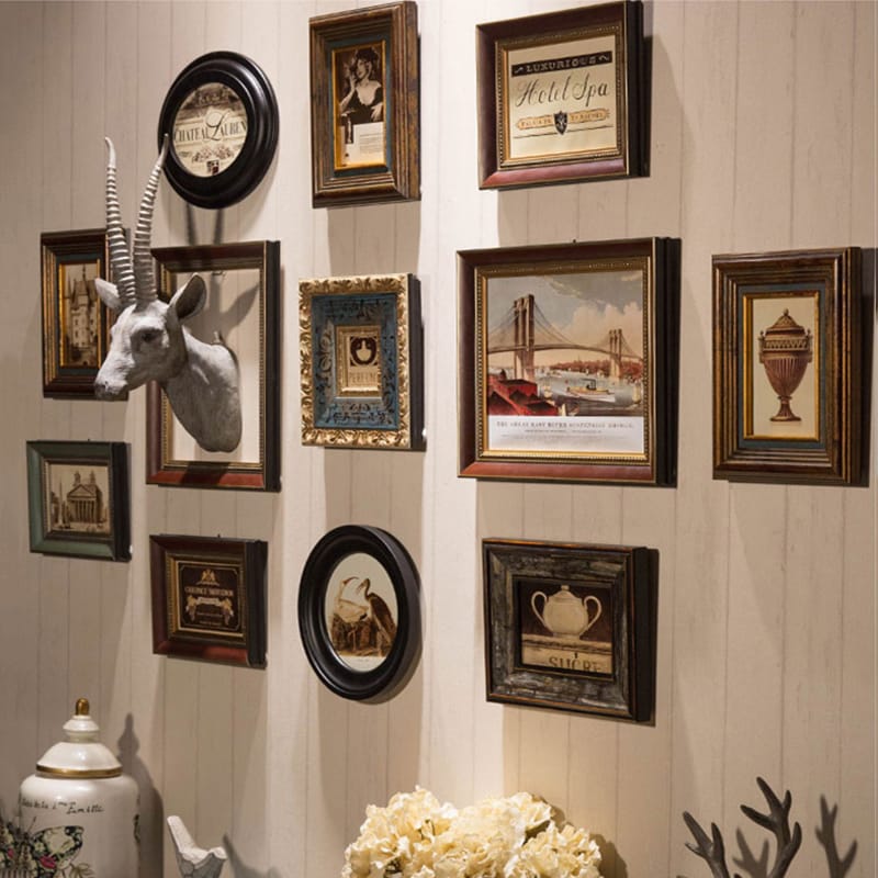 Wall hanging Wood Photo Frame Collage Set