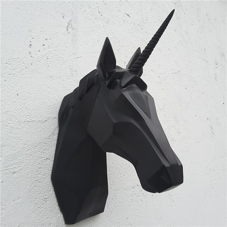 Contemporary Original Unicorn Head Bust Wall Mount