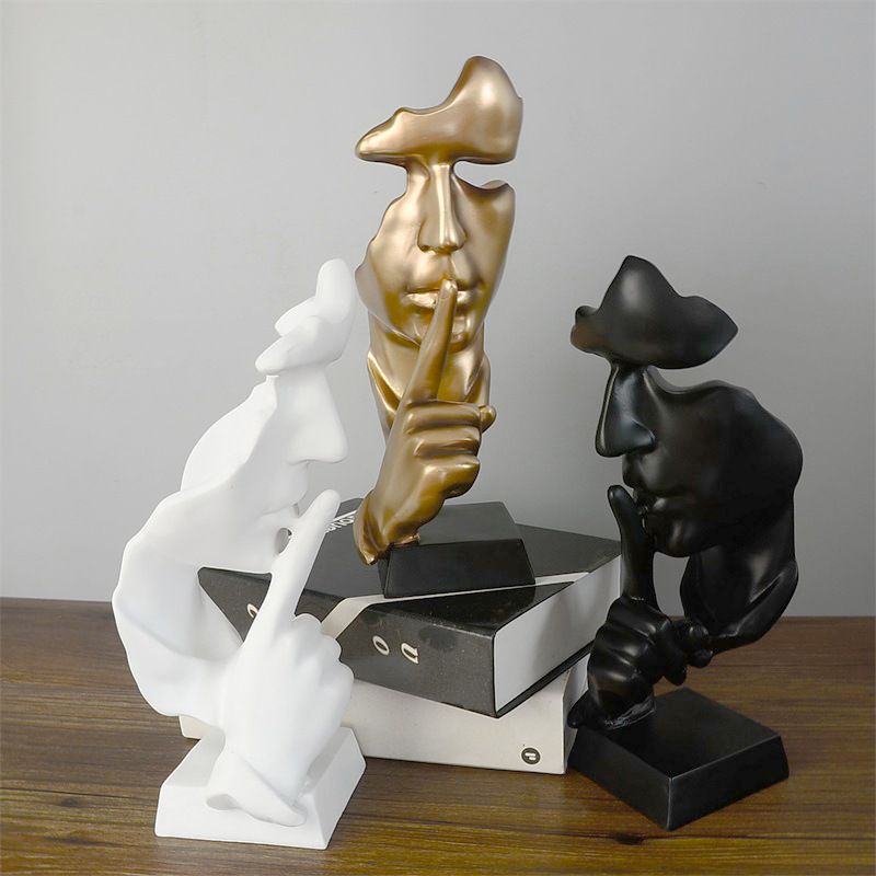 Silence is Golden Thinker resin statue