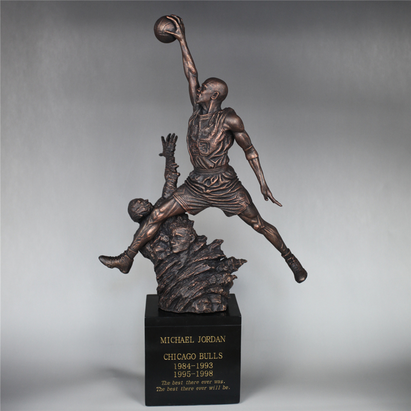 Resin Chicago Bull NO.23 Classic Statue Scaled Sculpture Replica Michael Jordan Statue  